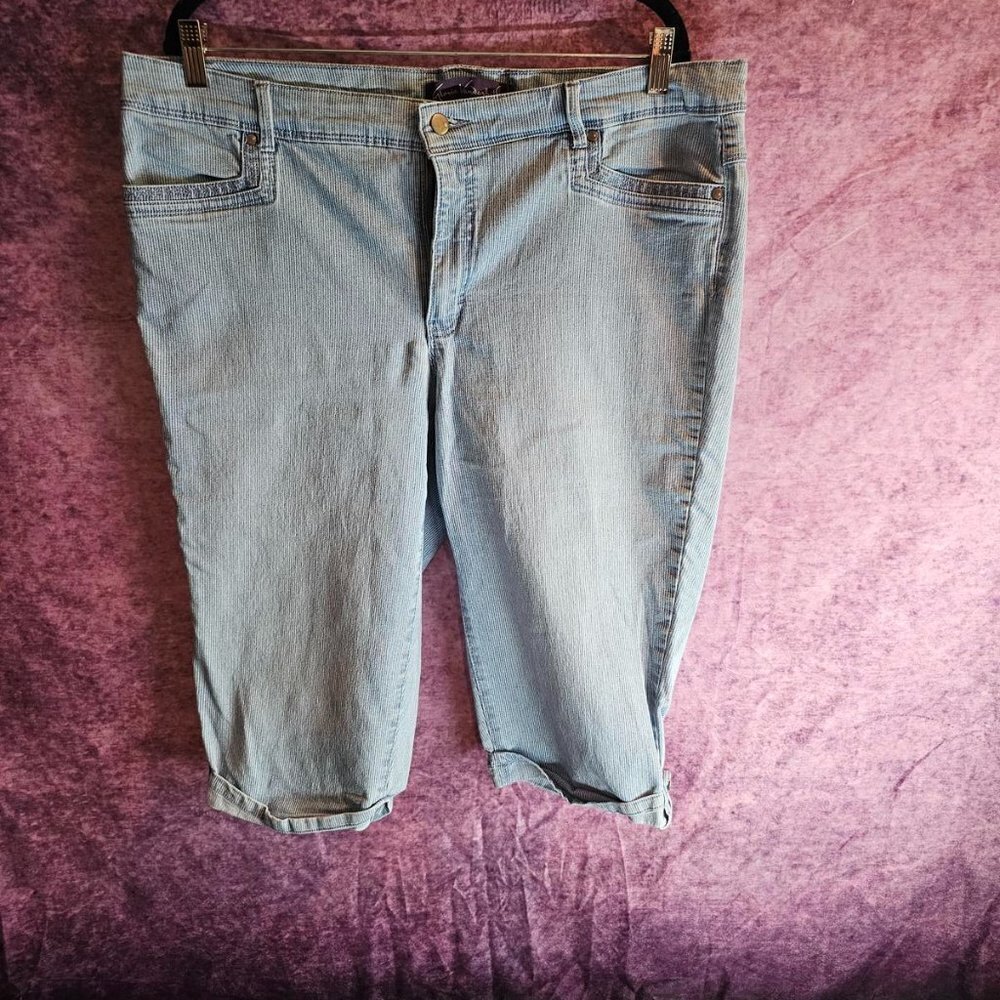 Striped Capri Jeans